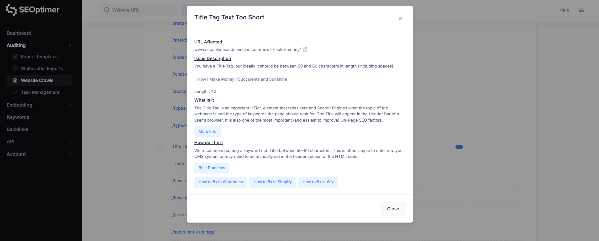 Title Tag Text Too Short